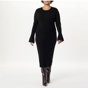 NWT The Drop Fernanda Bell Sleeve Ribbed Sweater Dress Size XXL